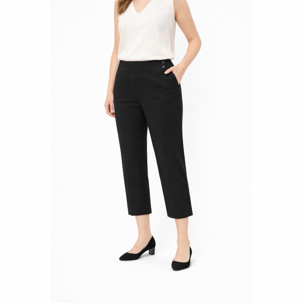 NWT Lauren Ralph Lauren Cropped Side Button Pants